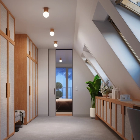 Lámpara de techo SOLIS madera natural