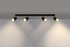 Plafond NERO 4 negro/oro + 4x bombilla LED GU-10 3000K Cálido 7W 620lm