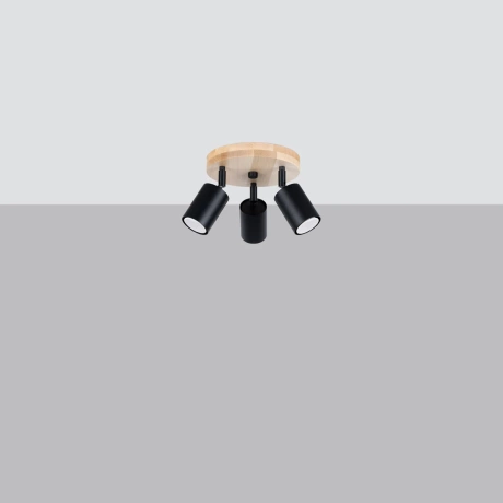 Plafón VERDO 3P negro