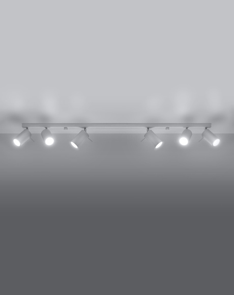 Plafond RING 6L blanco + 6x Bombilla LED GU-10 4000K Fría 7W 630lm