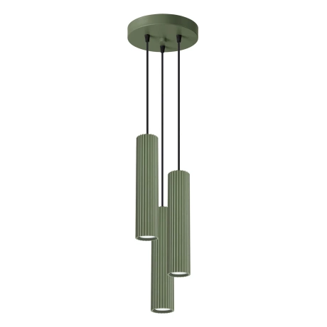 Lámpara colgante KARBON 3P verde oliva