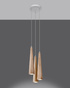 Lámpara colgante SULA 3P madera natural + 3 bombillas LED GU-10 4000K Fría 7W 630lm