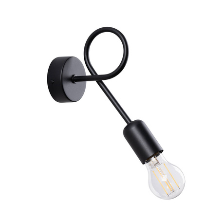 Aplique SUPEŁ negro + 1X bombilla LED E27 3000K 7W 760lm