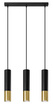 LOOPEZ Lámpara colgante 3L negro/oro + 3 bombillas LED GU-10 3000K Warm 7W 620lm