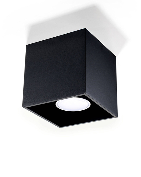 Plafond QUAD 1 negro + 1x bombilla LED GU-10 4000K Fría 7W 630lm