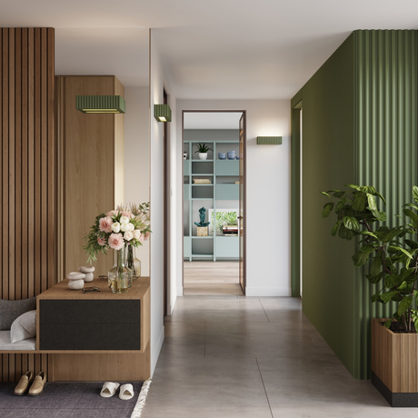 Aplique de cerámica RIGATA verde oliva