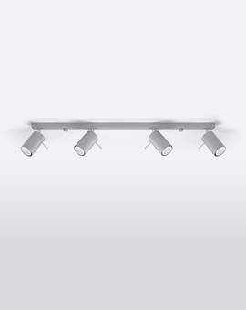 Plafond RING 4L Gris + 4x Bombilla LED GU-10 4000K Fría 7W 630lm