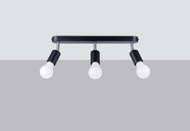 Plafond FORNES 3 negro + 3x bombilla LED E27 3000K Cálido 7,5W 620lm