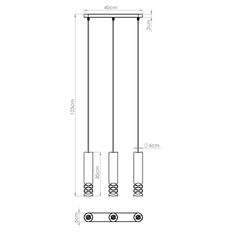 Lámpara colgante LIRO 3L blanca