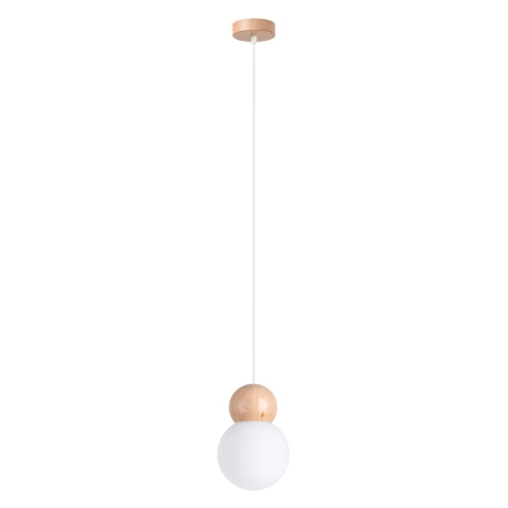Lámpara colgante PEKKA 1 blanco/madera natural