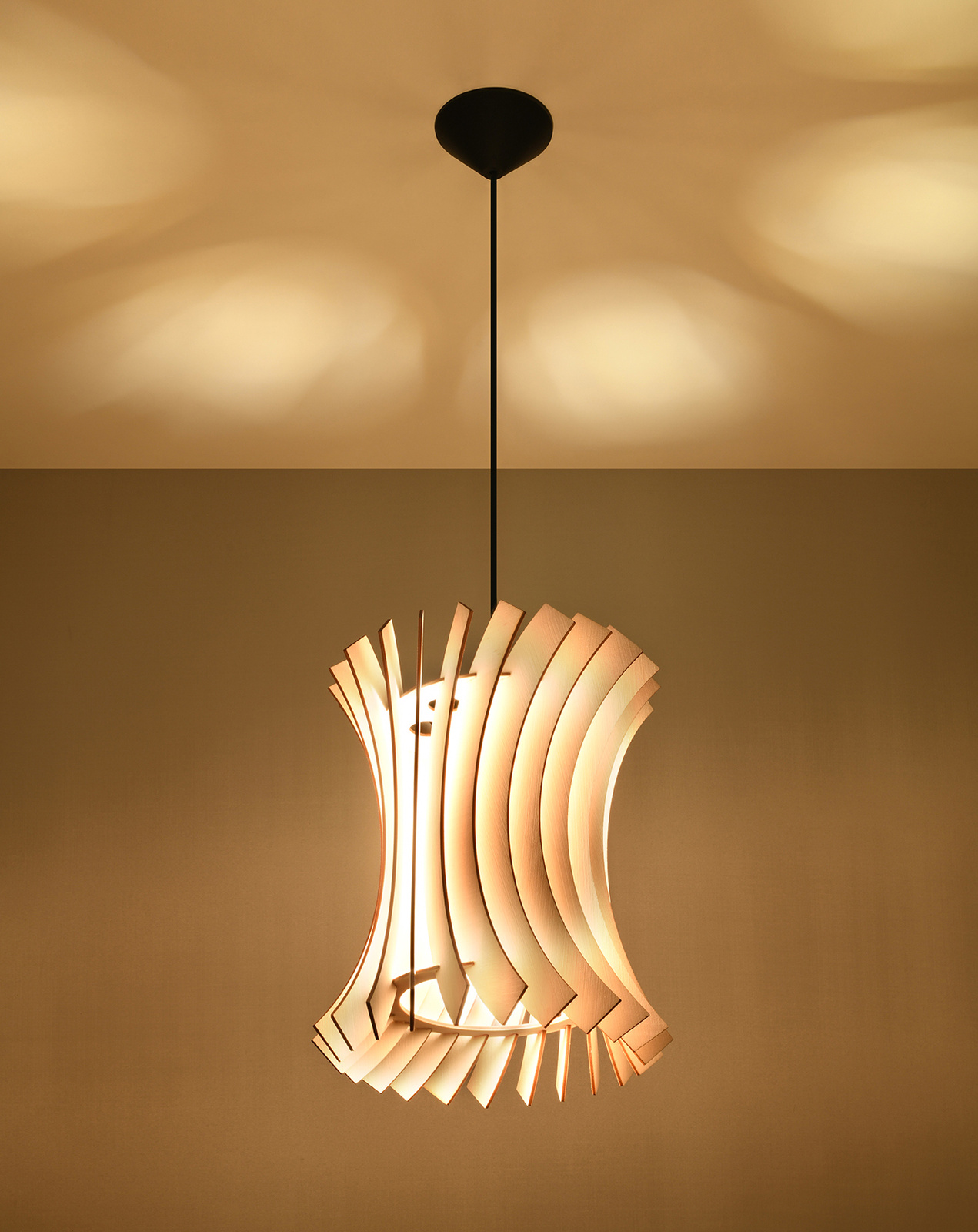 ORIANA lámpara colgante madera natural + 1x bombilla LED E27 3000K cálida 7.5W 620lm