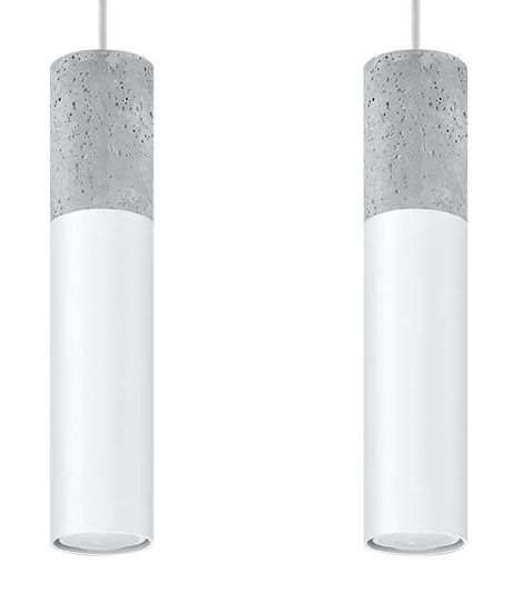 Lámpara colgante BORGIO 2 blanco + 2x bombilla LED GU-10 4000K Fría 7W 630lm