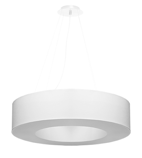 Lámpara SATURNO 70 blanca + 6 bombillas LED E27 3000K Cálida 7,5W 620lm