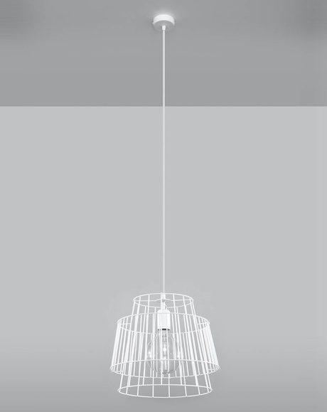 GATE lámpara colgante blanco + 1x bombilla LED E27 3000K Warm 7.5W 620lm