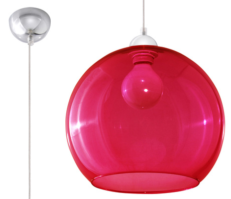 BOLA lámpara colgante rojo + 1x bombilla LED E27 3000K Warm 7.5W 620lm