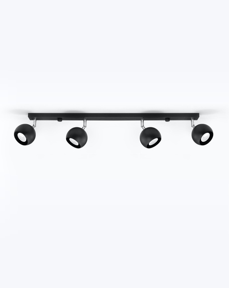 Plafond OCULARE 4L negro + 4x Bombilla LED GU-10 3000K Cálida 7W 620lm