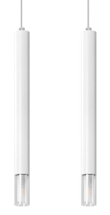 WEZYR 2 lámpara colgante blanca + 2x bombilla LED G9 4000K Fría 4,5W 530lm