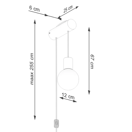 Lámpara de pared NIBMI G9 con interruptor