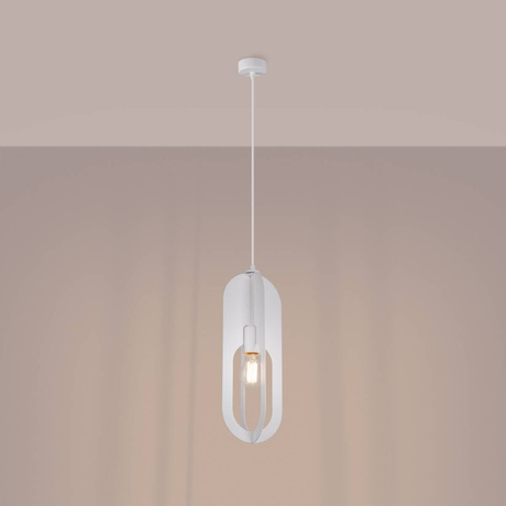 Lámpara colgante NICUS 1 blanco + 1x bombilla LED E27 4000K Frío 7,5W 690lm