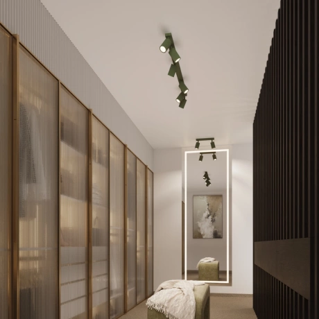 Aplique KARBON verde oliva con interruptor