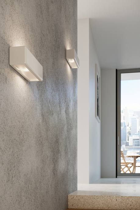 NESTA aplique de cerámica blanco + 1x bombilla LED E27 4000K Fría 7,5W 650lm