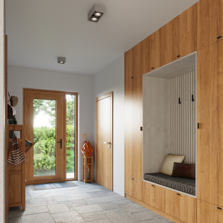 Plafond QUATRO 2 hormigón + 2x bombilla LED GU10 AR111 3000K Cálido 12W 800lm