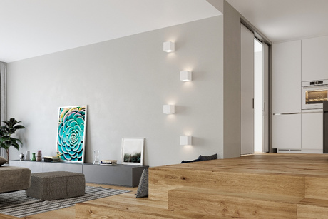 Aplique de cerámica LEO blanco + 1x bombilla LED E27 3000K Cálida 7,5W 620lm