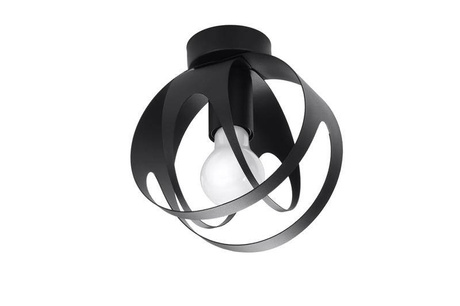 Plafond TULOS negro + 1x bombilla LED E27 3000K Cálida 7,5W 620lm