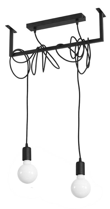 Lámpara de araña SALAMANCA 2 negra + 2x bombilla LED E27 3000K Cálida 7,5W 620lm