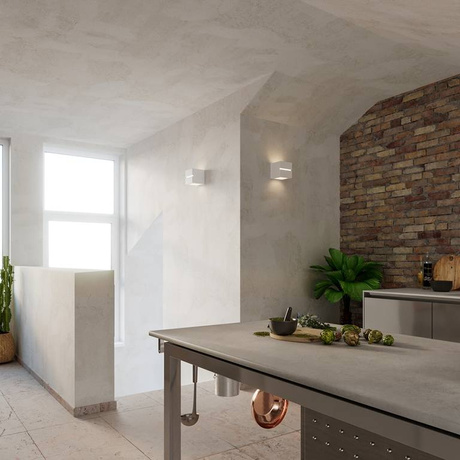 Aplique de cerámica LEO LINE blanco + 1x bombilla LED E27 3000K Cálida 7,5W 620lm