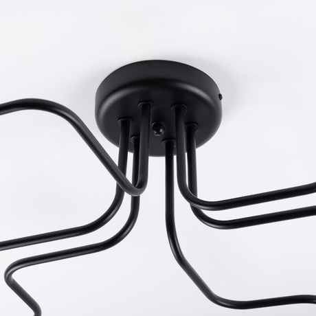 Lámpara de araña VECTOR 6 negra + 6X bombilla LED E27 3000K 7W 760lm