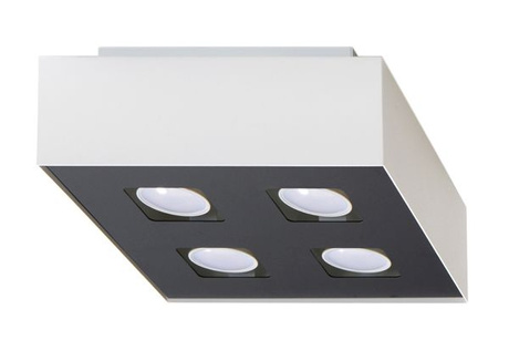 Plafond MONO 4 blanco + 4x Bombilla LED GU-10 3000K Cálido 7W 620lm