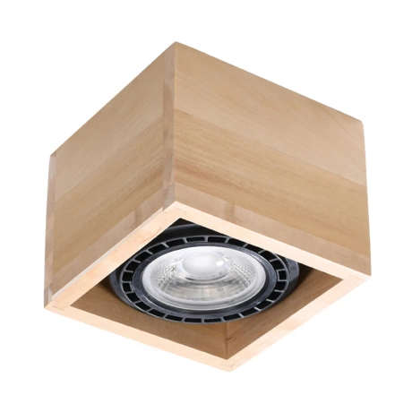 Lámpara de techo QUATRO 1 madera natural