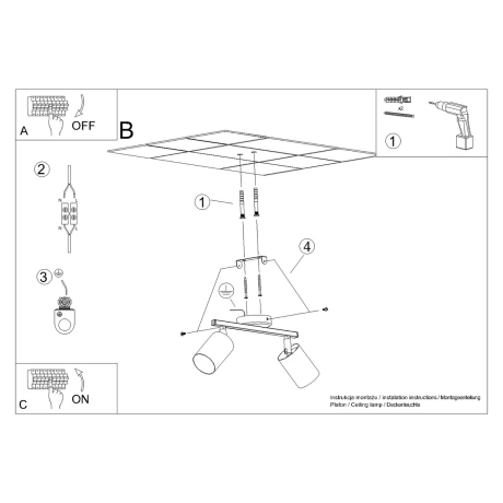 Lámpara de techo LEMMI 2 negra