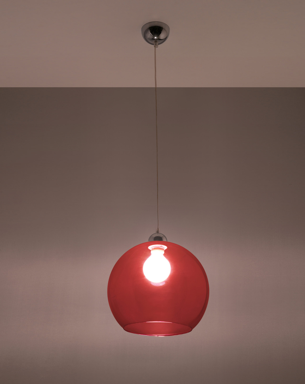 BOLA lámpara colgante rojo + 1x bombilla LED E27 3000K Warm 7.5W 620lm