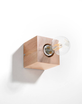 Aplique ARIZ madera natural + 1x bombilla LED E27 3000K Cálida 7.5W 620lm