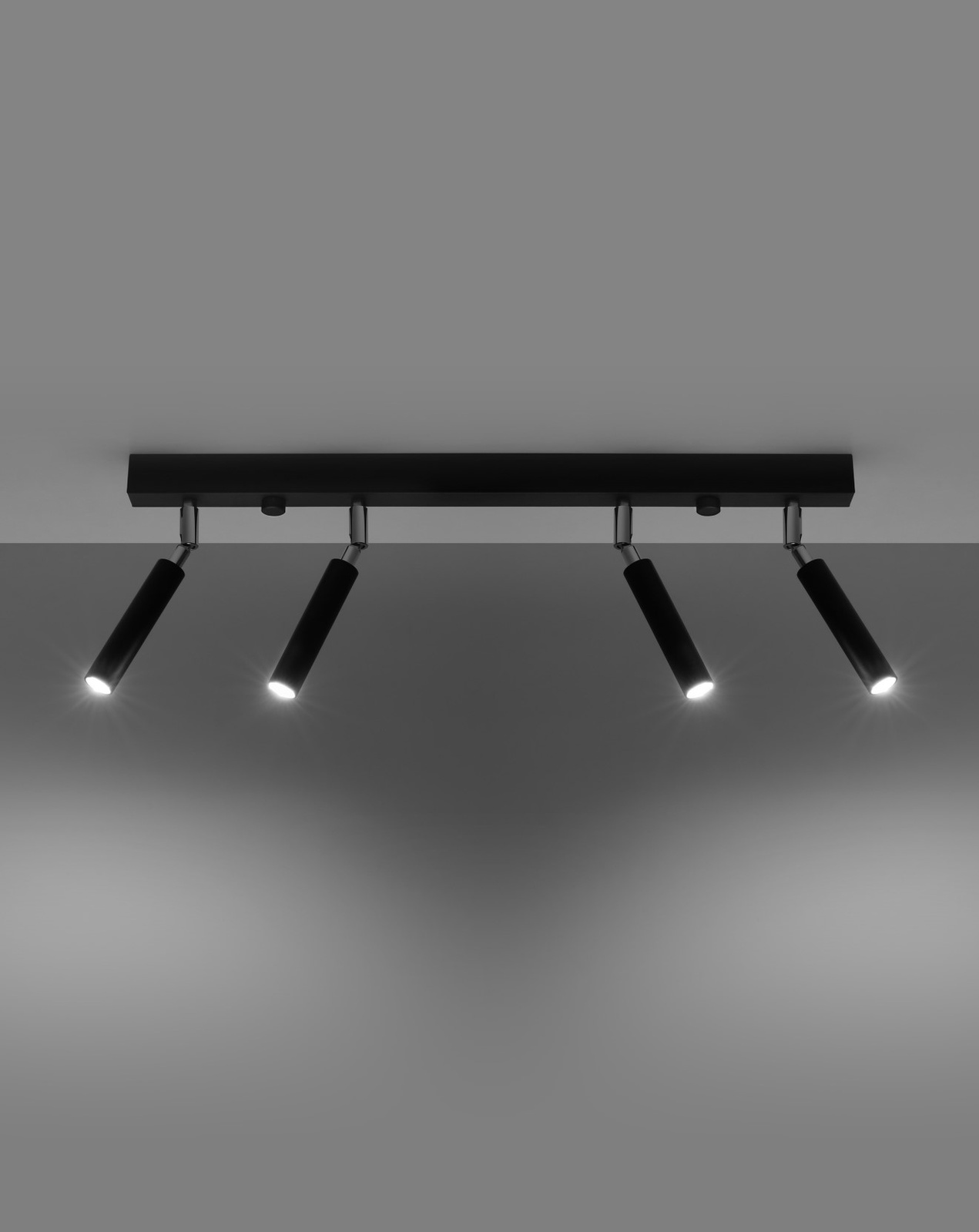 Plafond EYETECH 4 negro + 4x bombilla LED G9 3000K Cálido 4.5W 510lm