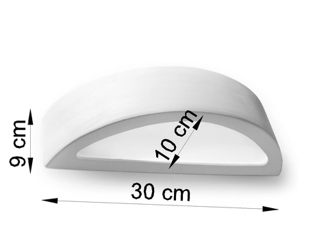 Aplique de cerámica ATENA 30 blanco + 1x bombilla LED E27 4000K Fría 7,5W 650lm