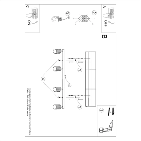 Lámpara de techo KARBON 4L blanca