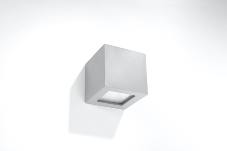 Aplique de cerámica LEO gris + 1x bombilla LED E27 4000K Fría 7,5W 650lm