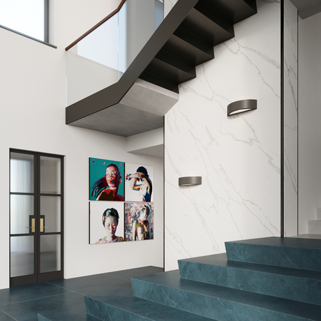 Aplique de cerámica ATENA negro + 1x bombilla LED E27 4000K Fría 7,5W 650lm