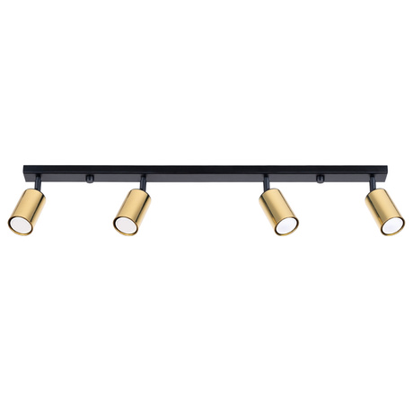 WINX Plafón 4L negro/oro + 4x bombilla LED GU-10 4000K Frío 7W 530lm