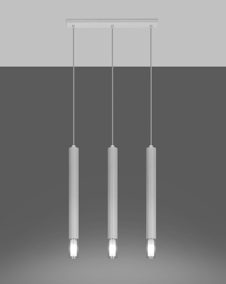 WEZYR 3 lámpara colgante blanco + 3x bombilla LED G9 4000K Fría 4,5W 530lm