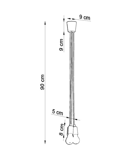 DIEGO 3 lámpara colgante naranja + 3x bombilla LED E27 3000K Cálida 7,5W 620lm