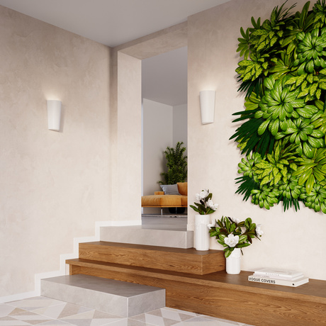 Aplique de cerámica LANA blanco + 1x bombilla LED E27 3000K Cálida 7,5W 620lm