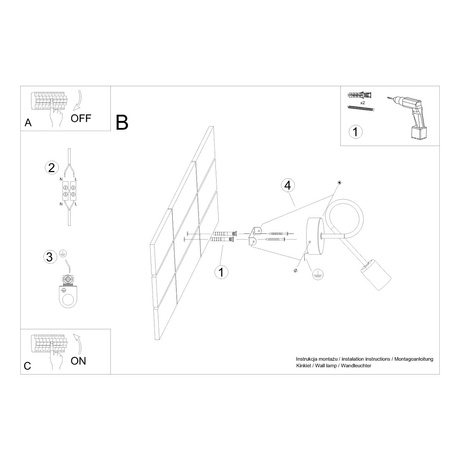 Aplique SUPEŁ oro brillo + 1X bombilla LED E27 3000K 7W 760lm
