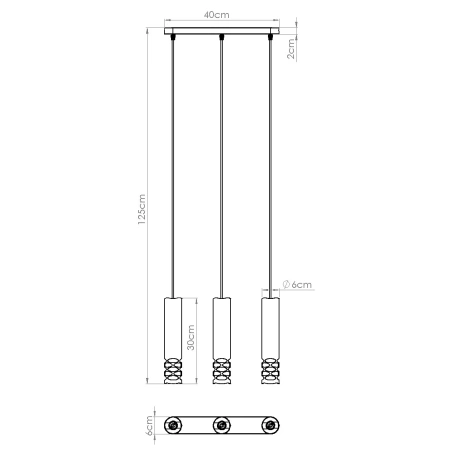 Lámpara colgante LIRO 3L blanca