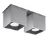 Plafond QUAD 2 gris + 2x bombilla LED GU-10 3000K Cálida 7W 620lm