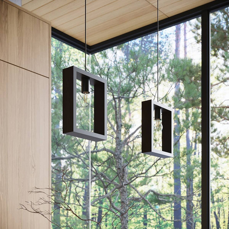 Lámpara colgante ARIES wengué + 1x bombilla LED E27 3000K Cálido 7,5W 620lm