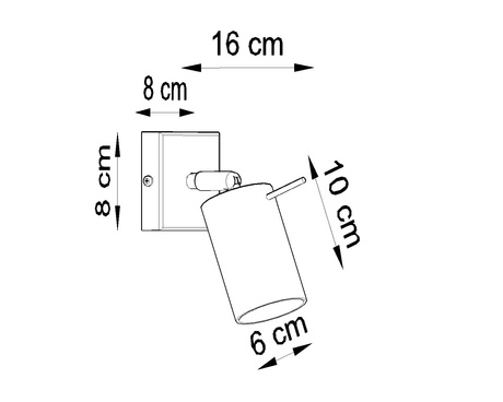 Aplique RING negro con interruptor + 1x bombilla LED GU-10 4000K Fría 7W 630lm